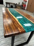 Handcrafted Curly Willow Acacia Epoxy Desk