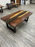 Handcrafted Willow Acacia Epoxy coffee and bullet coffee table