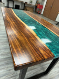 Handcrafted Curly Willow Acacia Epoxy Desk