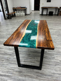 Handcrafted Curly Willow Acacia Epoxy Desk