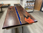 Handcrafted Walnut Epoxy Dining Table furniture