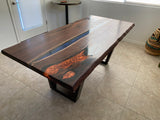 Handcrafted Walnut Epoxy Dining Table furniture