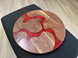 Walnut Resin Inlayed Lazy Susan