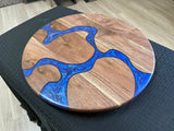 Walnut Resin Inlayed Lazy Susan