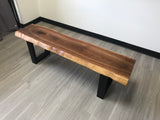 Handcrafted Walnut Wood Bench / Coffee Table Furniture