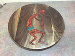 Walnut Resin Kokopelli Lazy Susan