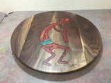 Walnut Resin Kokopelli Lazy Susan